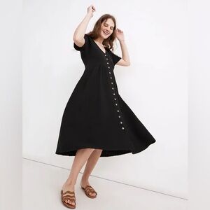 Madewell Lightspun Button-Front Midi Dress